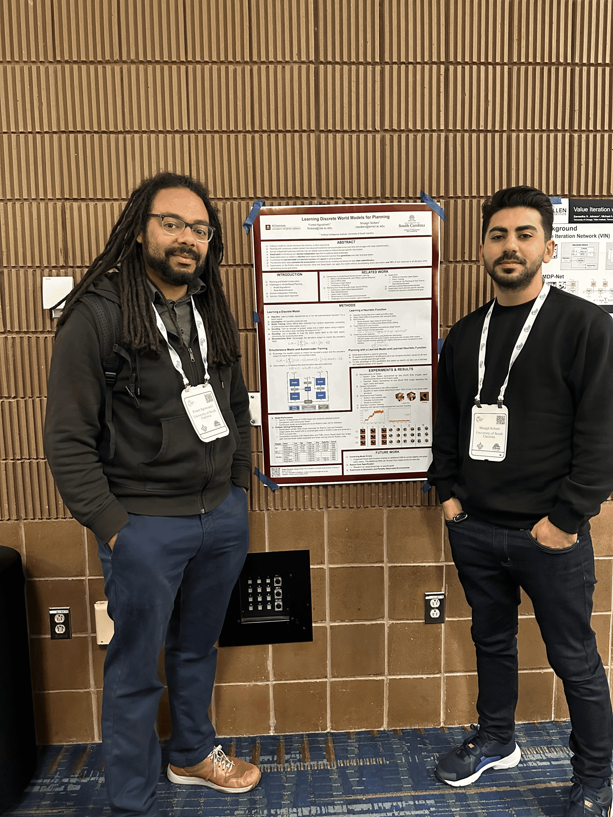 Forest Agostinelli and Misagh Soltani at NeurIPS GenPlan Workshop 2023