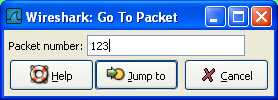 The "Go To Packet" dialog box